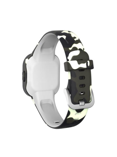 Soft Silicone Smart Watch Strap Replacement Watch Band for GarminFit JR3 - Camouflage Grey/White