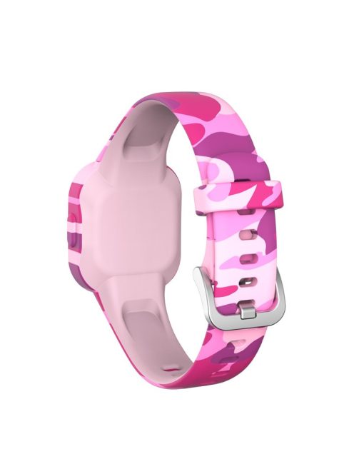 Soft Silicone Smart Watch Strap Replacement Watch Band for GarminFit JR3 - Camouflage Pink