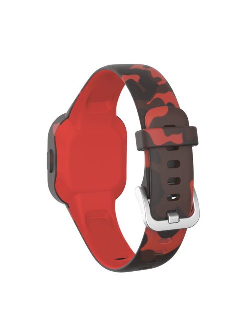 Soft Silicone Smart Watch Strap Replacement Watch Band for GarminFit JR3 - Camouflage Red