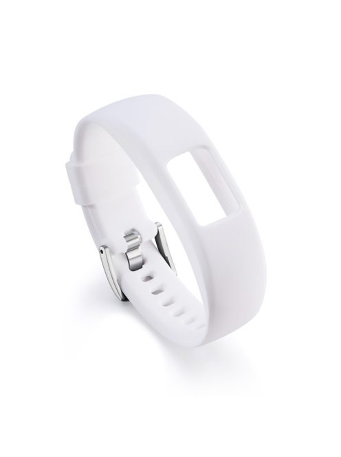 Soft Silicone Watch Band Adjustable Wrist Band Bracelet for Garmin VivoFit 4, Length: 23cm - White