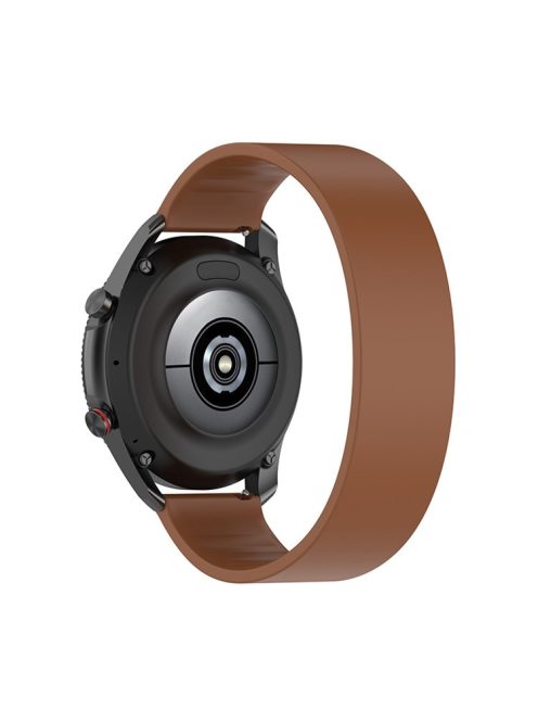 Solid Color Silicone Watchband Replacement Wrist Strap 22mm (Band Length 129mm) for Samsung Huawei Honor Garmin - Brown