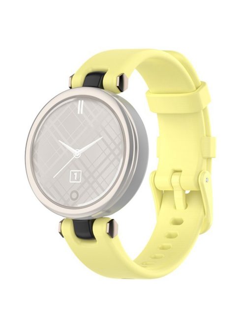 Solid Color Silicone Wrist Band Adjustable Watch Strap with Tools for Garmin Lily - Light Yellow