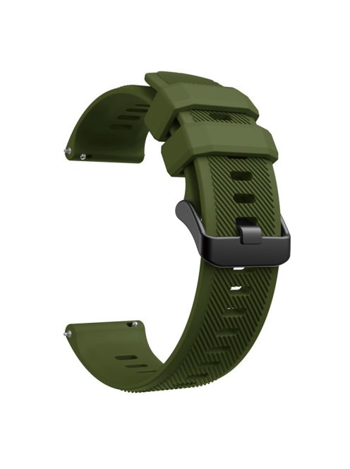 Sport Style Silicone Smart Watch Strap for Garmin Forerunner 745 - Army Green