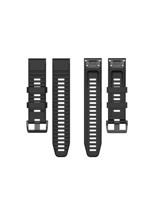 Stylish Silicone Sport Watch Band Adjustable Wrist Strap with Black Buckle for Garmin Fenix 6 Pro 22mm - Black