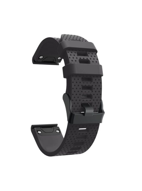 Stylish Silicone Sport Watch Band with Black Buckle for Garmin Fenix 5S Plus - Black