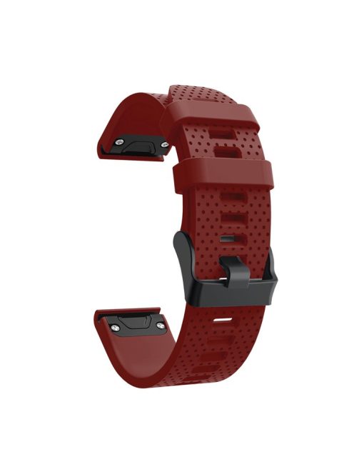 Stylish Silicone Sport Watch Band with Black Buckle for Garmin Fenix 5S Plus - Wine Red