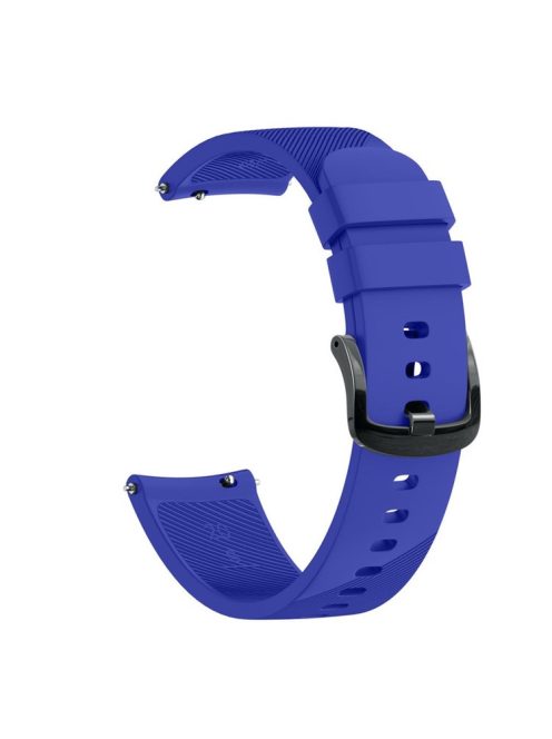 Twill Texture Silicone Watch Band Replacement 20mm for Samsung Galaxy Watch4 Classic 46mm 42mm/Watch4 44mm 40mm/Garmin Forerunner 645 - Blue