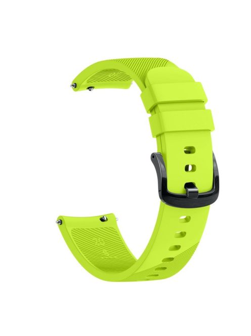 Twill Texture Silicone Watch Band Replacement 20mm for Samsung Galaxy Watch4 Classic 46mm 42mm/Watch4 44mm 40mm/Garmin Forerunner 645 - Green