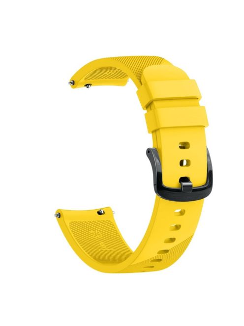 Twill Texture Silicone Watch Band Replacement 20mm for Samsung Galaxy Watch4 Classic 46mm 42mm/Watch4 44mm 40mm/Garmin Forerunner 645 - Yellow