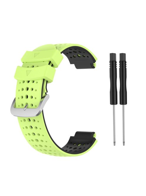 Two Color Silicone Watch Strap Bracelet Wristband Replacement for Garmin Forerunner 735XT 620 630 220 230 235 - Lime / Black