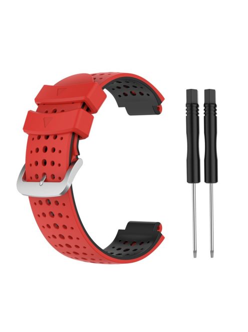 Two Color Silicone Watch Strap Bracelet Wristband Replacement for Garmin Forerunner 735XT 620 630 220 230 235 - Red / Black