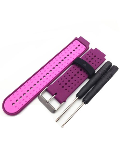 Universal Soft Silicone Watch Strap Dual Color Wrist Band for Garmin Forerunner 220/230/235/630/620/735 - Purple / Pink