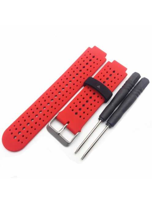 Universal Soft Silicone Watch Strap Dual Color Wrist Band for Garmin Forerunner 220/230/235/630/620/735 - Red / Black