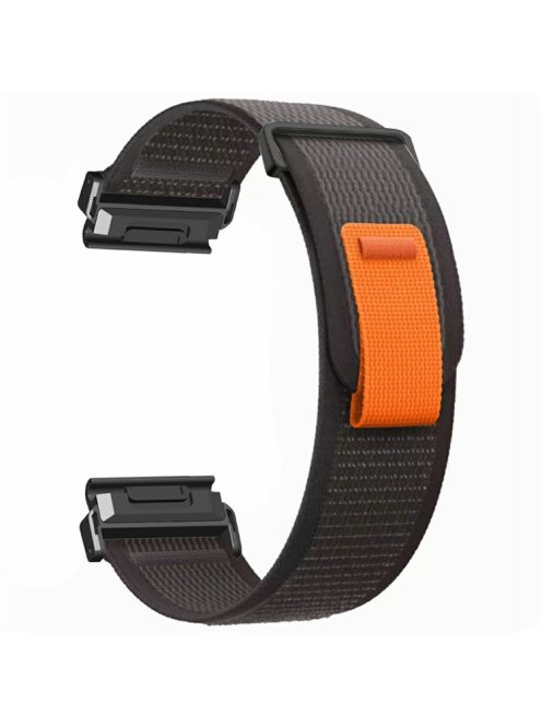 Watch Band for Garmin Fenix 7 / 6 / 5 Replacement Nylon Adjustable Loop Fastener Strap - Black+Black