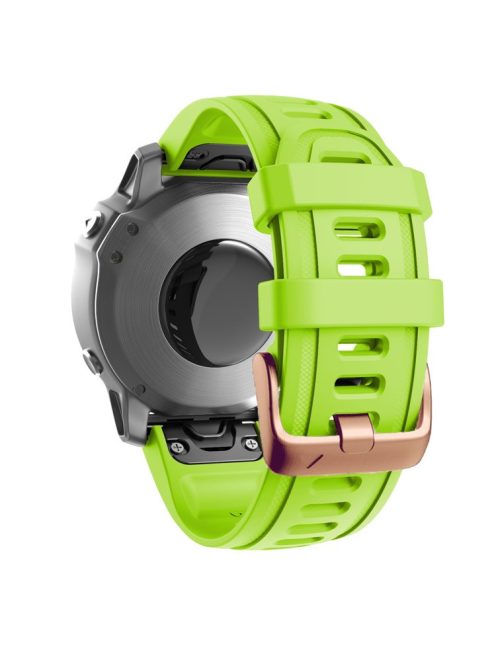 Watch Band for Garmin Fenix 7S / 6S Pro / 5S Plus / Instinct 2S , 20mm Silicone Replacement Strap with Rose Gold Buckle - Green