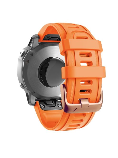 Watch Band for Garmin Fenix 7S / 6S Pro / 5S Plus / Instinct 2S , 20mm Silicone Replacement Strap with Rose Gold Buckle - Orange