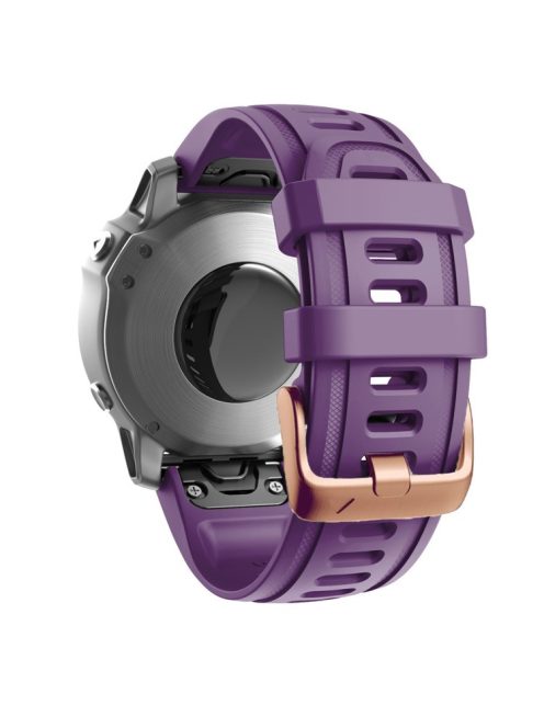 Watch Band for Garmin Fenix 7S / 6S Pro / 5S Plus / Instinct 2S , 20mm Silicone Replacement Strap with Rose Gold Buckle - Purple