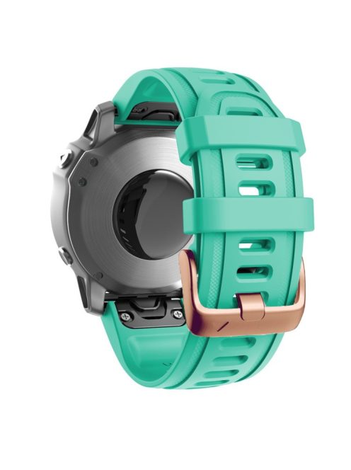 Watch Band for Garmin Fenix 7S / 6S Pro / 5S Plus / Instinct 2S , 20mm Silicone Replacement Strap with Rose Gold Buckle - Teal Green