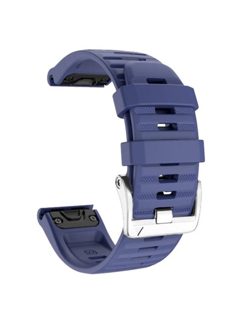 Watch Band for Garmin Forerunner 965 / 955 / 945 / 935 Soft Silicone Strap  Bracelet with Silver Buckle - Dark Blue