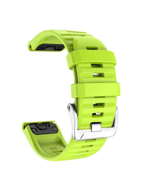 Watch Band for Garmin Forerunner 965 / 955 / 945 / 935 Soft Silicone Strap  Bracelet with Silver Buckle - Green