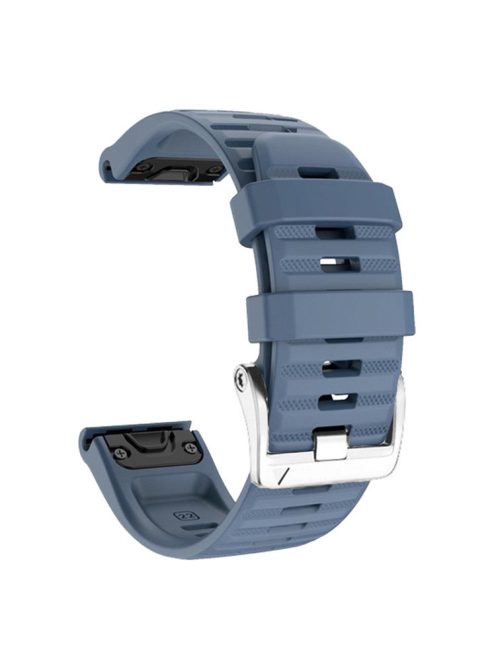 Watch Band for Garmin Forerunner 965 / 955 / 945 / 935 Soft Silicone Strap  Bracelet with Silver Buckle - Navy Blue