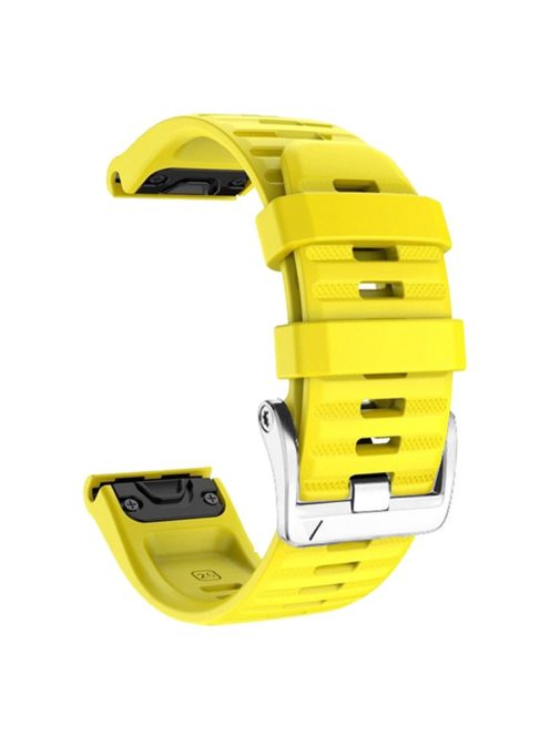 Watch Band for Garmin Forerunner 965 / 955 / 945 / 935 Soft Silicone Strap  Bracelet with Silver Buckle - Yellow