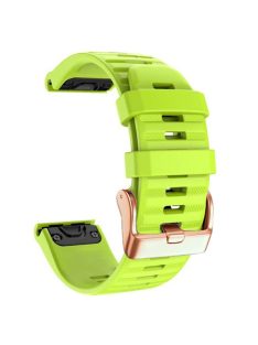   Watch Bands for Garmin Fenix 7S / 6S Pro / 5S Plus / Instinct 2S , Horizontal Stripes Silicone 20mm Strap with Rose Gold Buckle - Green