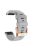 Watch Bands for Garmin Fenix 7S / 6S Pro / 5S Plus / Instinct 2S , Horizontal Stripes Silicone 20mm Strap with Rose Gold Buckle - Grey