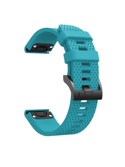 With Black Triangle Buckle Silicone Watch Strap for Garmin Fenix 5S - Baby Blue