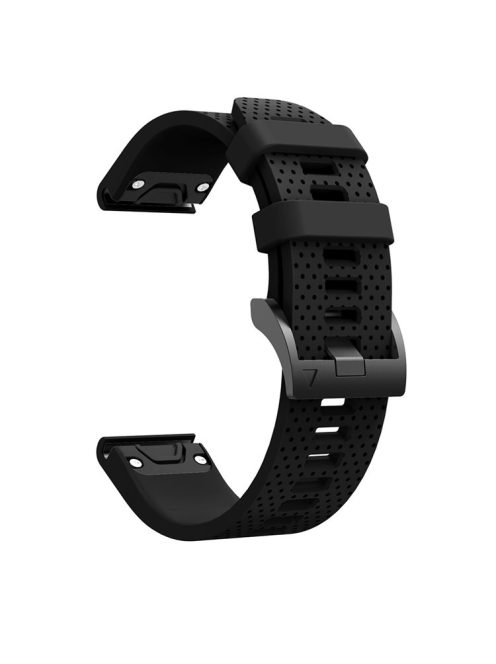 With Black Triangle Buckle Silicone Watch Strap for Garmin Fenix 5S - Black