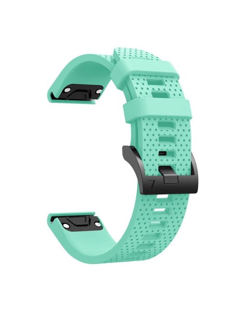 With Black Triangle Buckle Silicone Watch Strap for Garmin Fenix 5S - Cyan