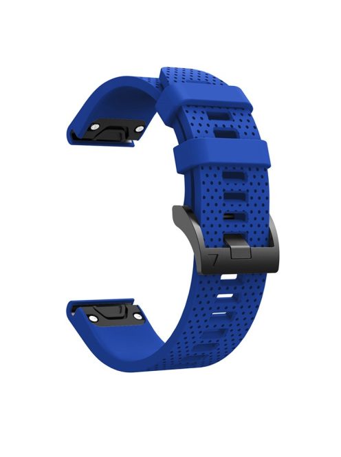 With Black Triangle Buckle Silicone Watch Strap for Garmin Fenix 5S - Dark Blue