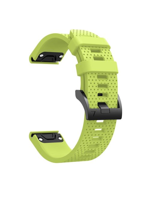 With Black Triangle Buckle Silicone Watch Strap for Garmin Fenix 5S - Fluorescent Green