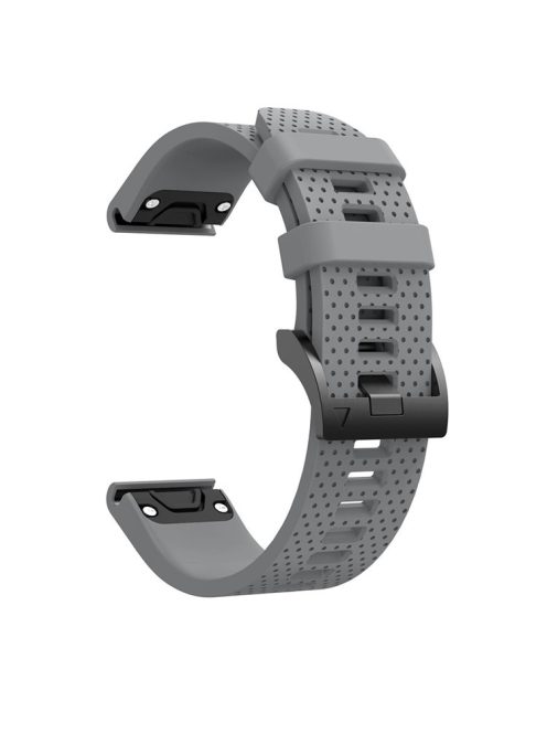 With Black Triangle Buckle Silicone Watch Strap for Garmin Fenix 5S - Grey