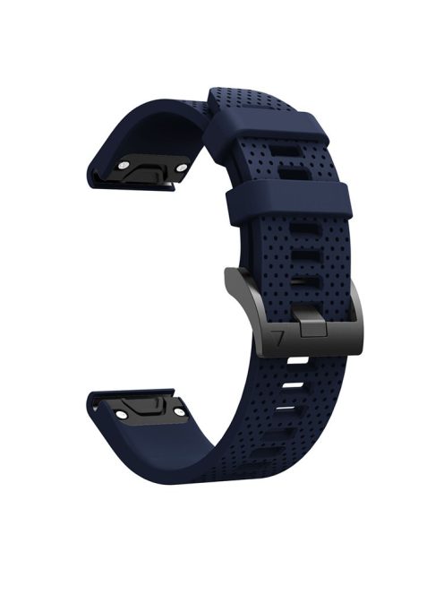 With Black Triangle Buckle Silicone Watch Strap for Garmin Fenix 5S - Navy Blue