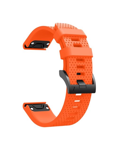 With Black Triangle Buckle Silicone Watch Strap for Garmin Fenix 5S - Orange