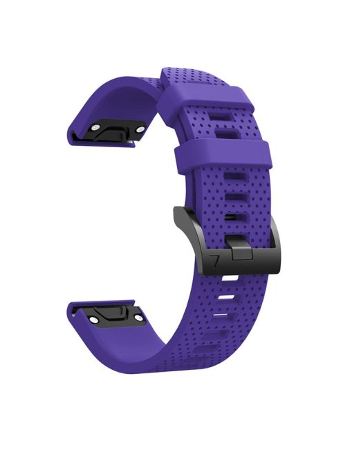 With Black Triangle Buckle Silicone Watch Strap for Garmin Fenix 5S - Purple