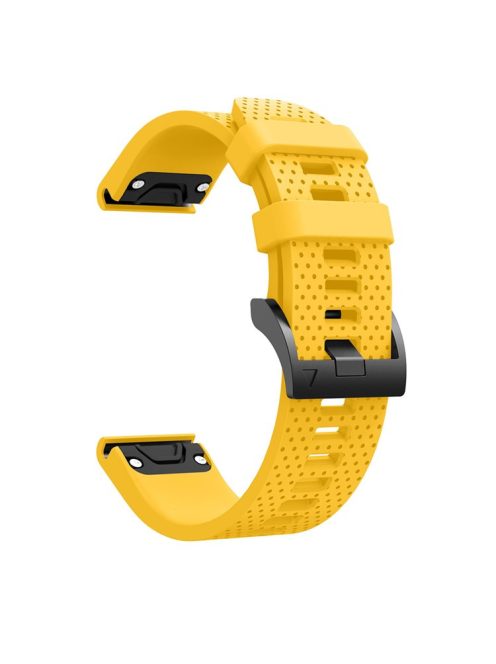 With Black Triangle Buckle Silicone Watch Strap for Garmin Fenix 5S - Yellow