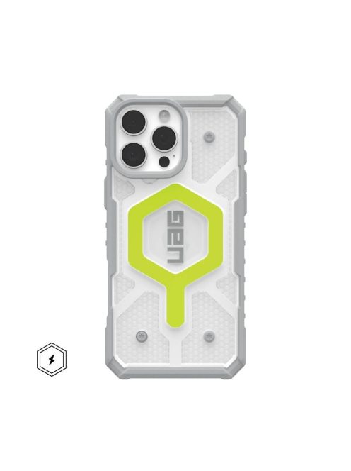 Case (UAG) Urban Armor Gear Pathfinder Clear compatible with MagSafe for IPHONE 16 Pro Max active neon