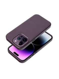 LEATHER MAG COVER case for IPHONE 14 dark violet