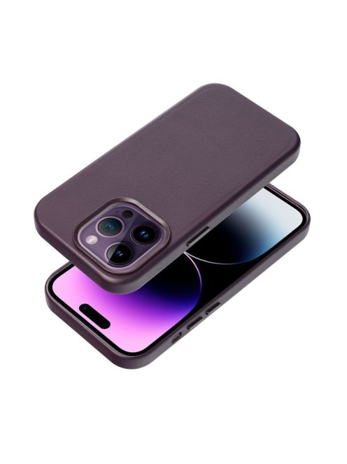 LEATHER MAG COVER case for IPHONE 14 Pro dark violet