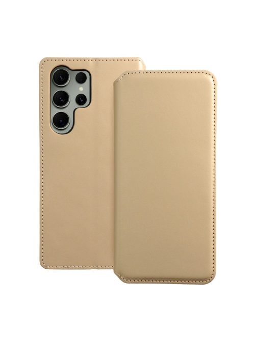 DUAL POCKET Book case for SAMSUNG S23 Ultra gold