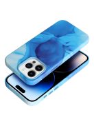 LEATHER MAG COVER case for IPHONE 14 Pro blue splash