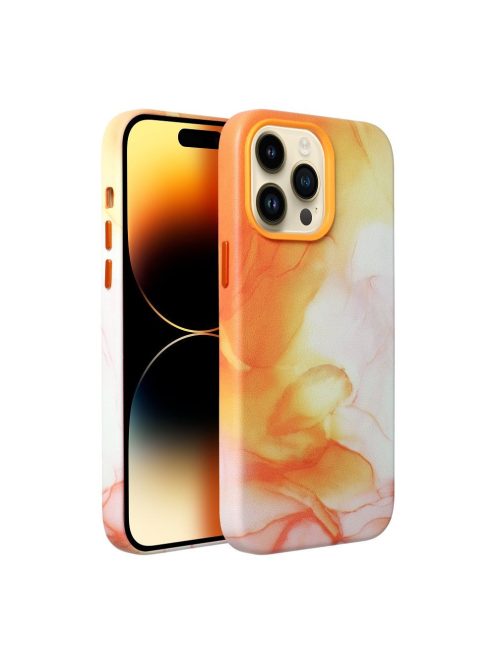 LEATHER MAG COVER case for IPHONE 11 Pro Max orange splash