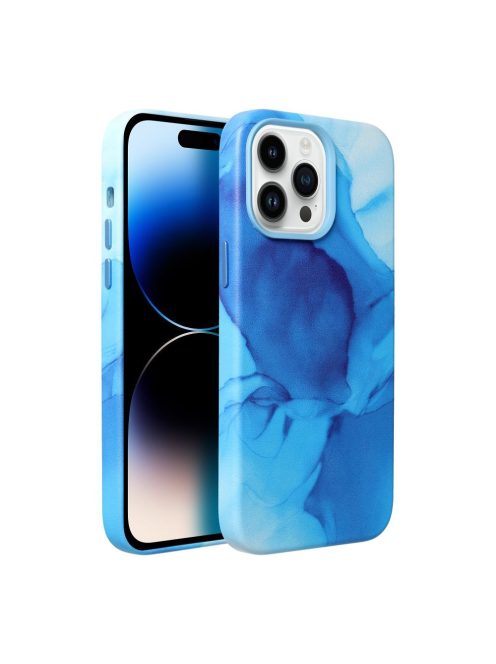 LEATHER MAG COVER case for IPHONE 11 Pro Max blue splash