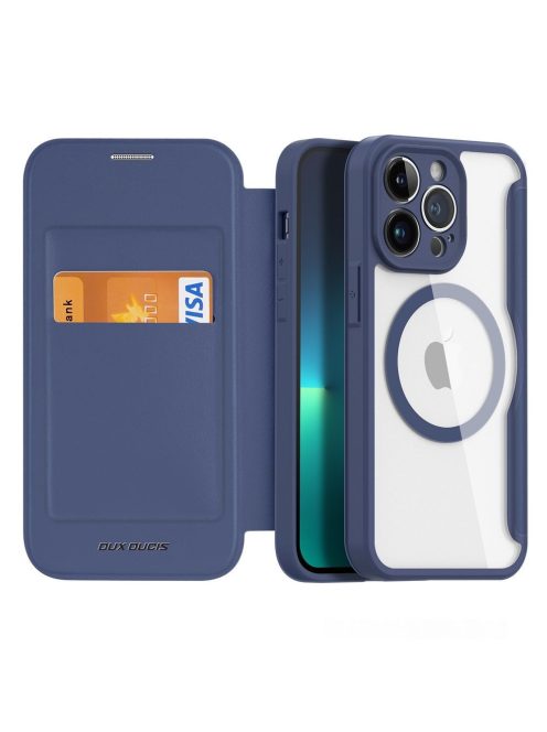 DUX DUCIS wallet case SKIN X PRO compatible with MagSafe for IPHONE 13 / 14 blue