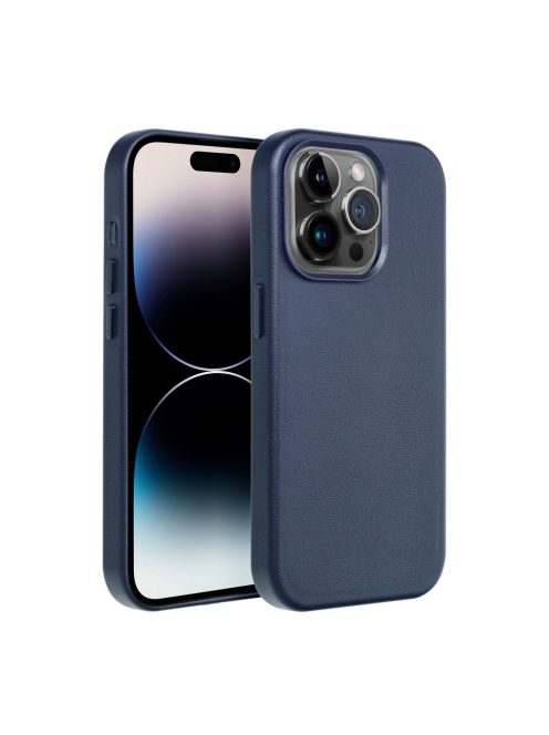 LEATHER MAG COVER case for IPHONE 15 Plus indigo blue