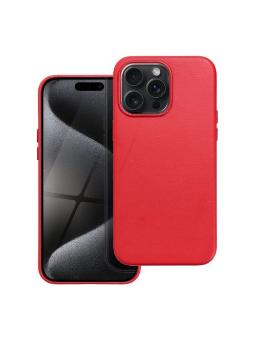 LEATHER MAG COVER case for IPHONE 15 Pro Max red