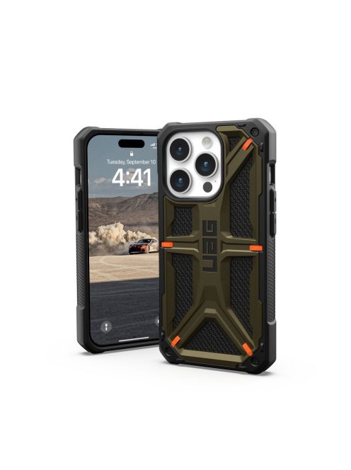 ( UAG ) Urban Armor Gear Monarch Pro for IPHONE 15 PRO compatible with MagSafe kevlar element green