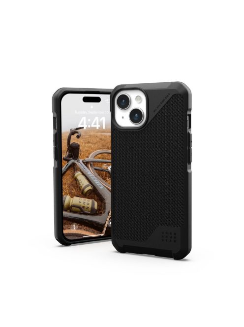 (UAG) Urban Armor Gear Metropolis LT case compatible with MagSafe for IPHONE 15 kevlar black